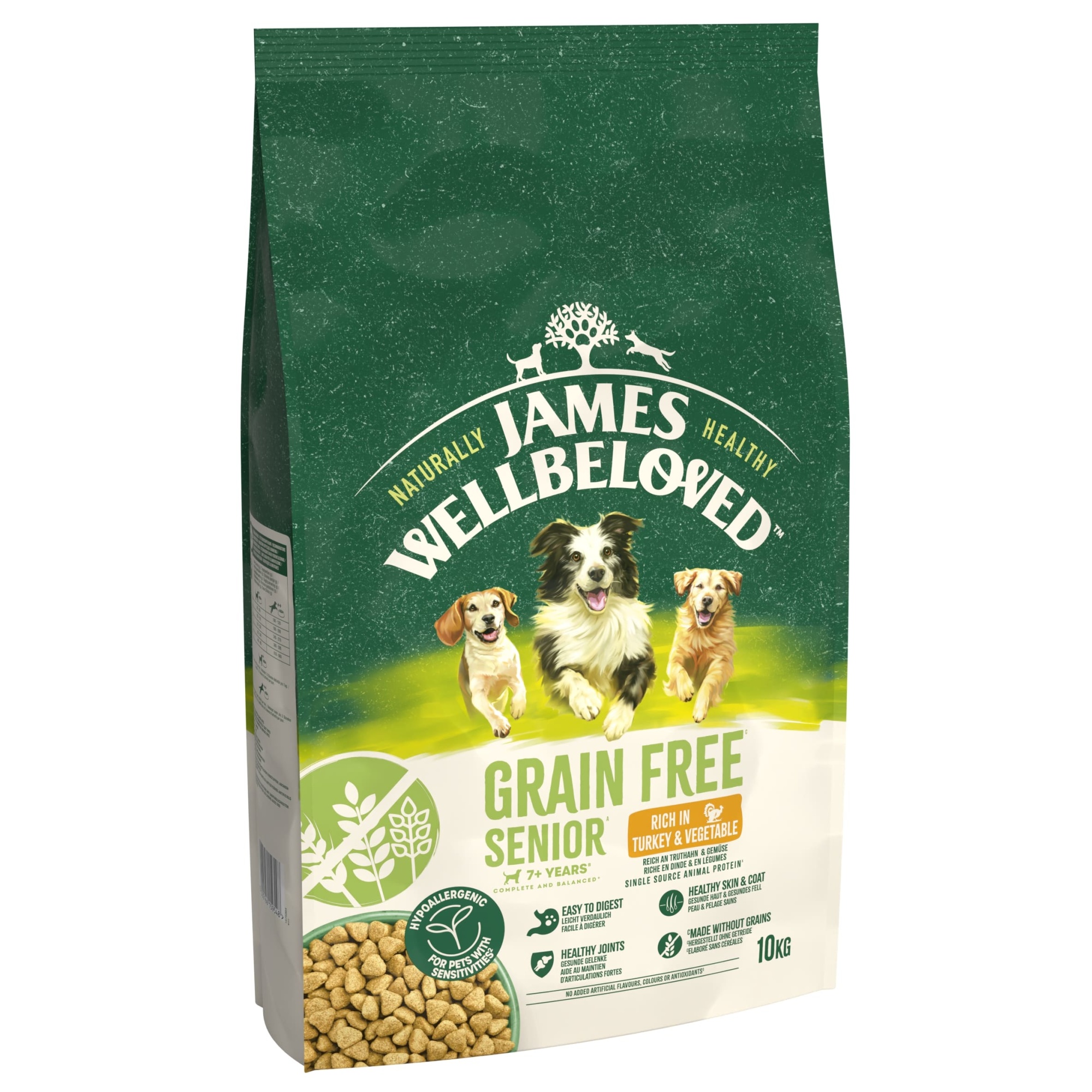 James Wellbeloved Dry Dog Grain Free Senior Turkey & Veg 10kg