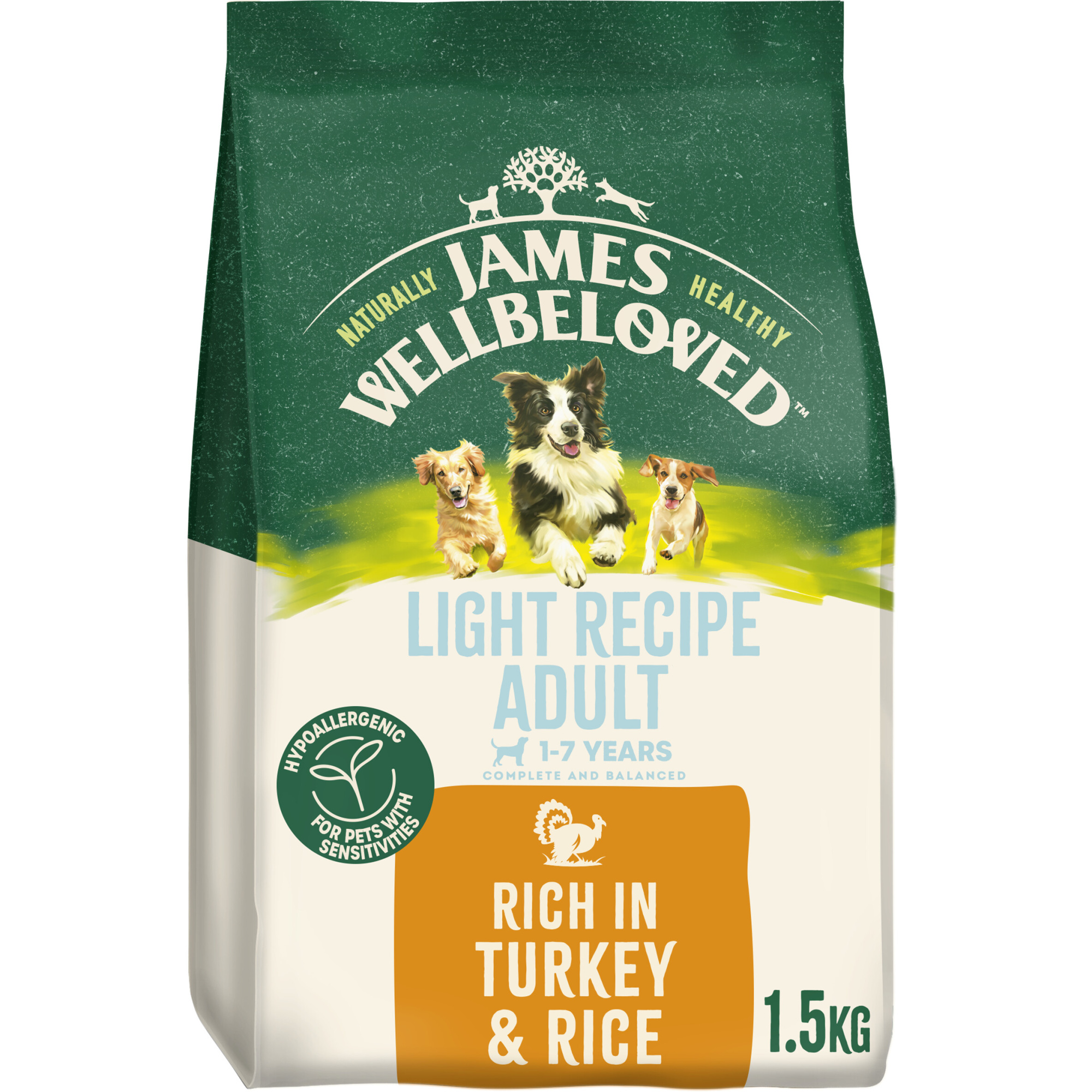 James Wellbeloved Dry Dog Light Adult Turkey & Rice 1.5kg
