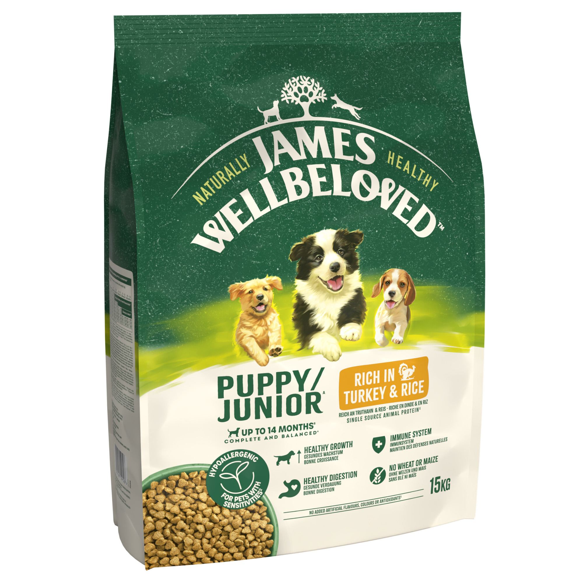 James Wellbeloved Dry Dog Puppy Turkey & Rice 15kg