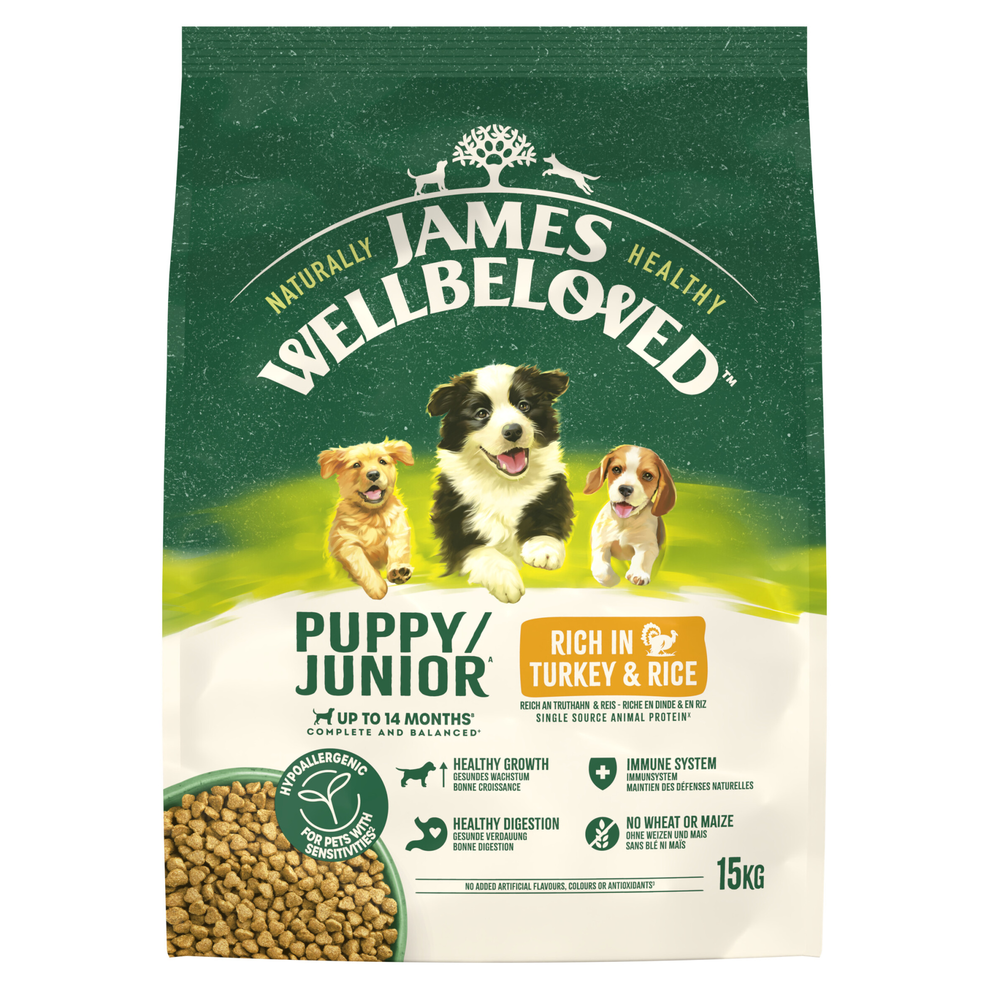 James Wellbeloved Dry Dog Puppy Turkey & Rice 15kg