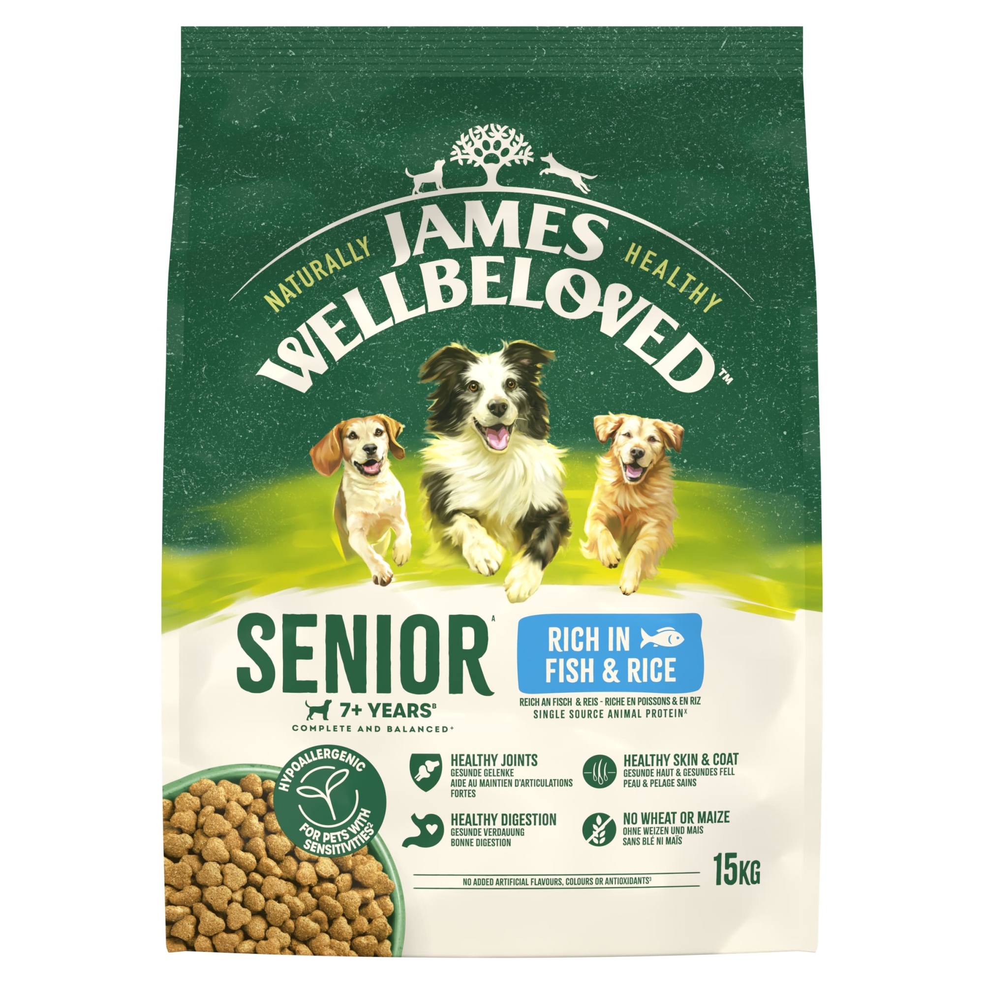 James Wellbeloved Dry Dog Senior Fish & Rice 15kg