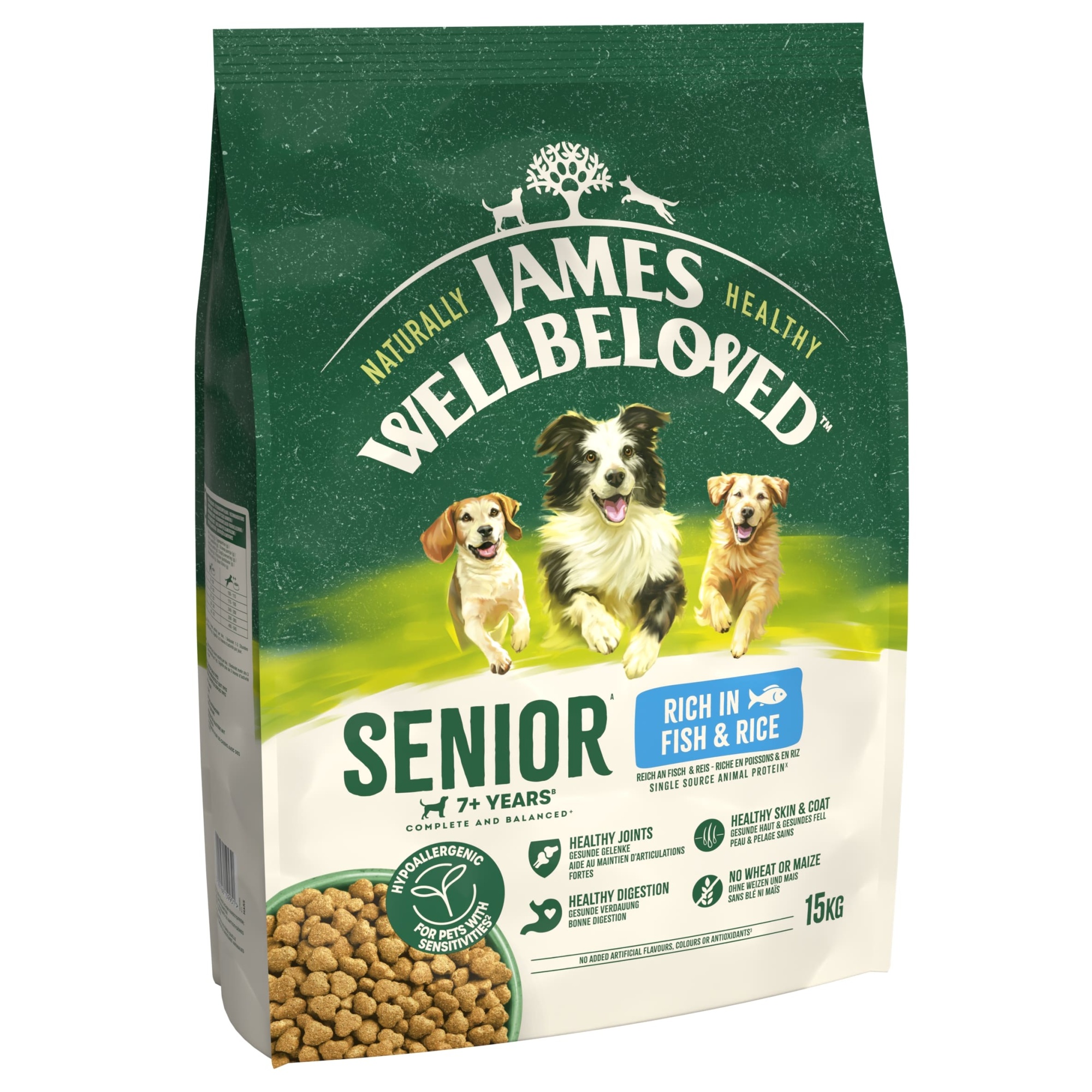 James Wellbeloved Dry Dog Senior Fish & Rice 15kg