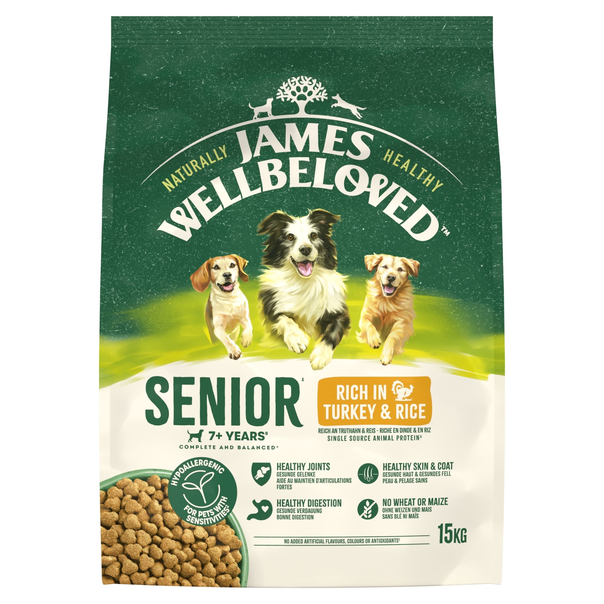 James Wellbeloved Dry Dog Senior Turkey & Rice 15kg