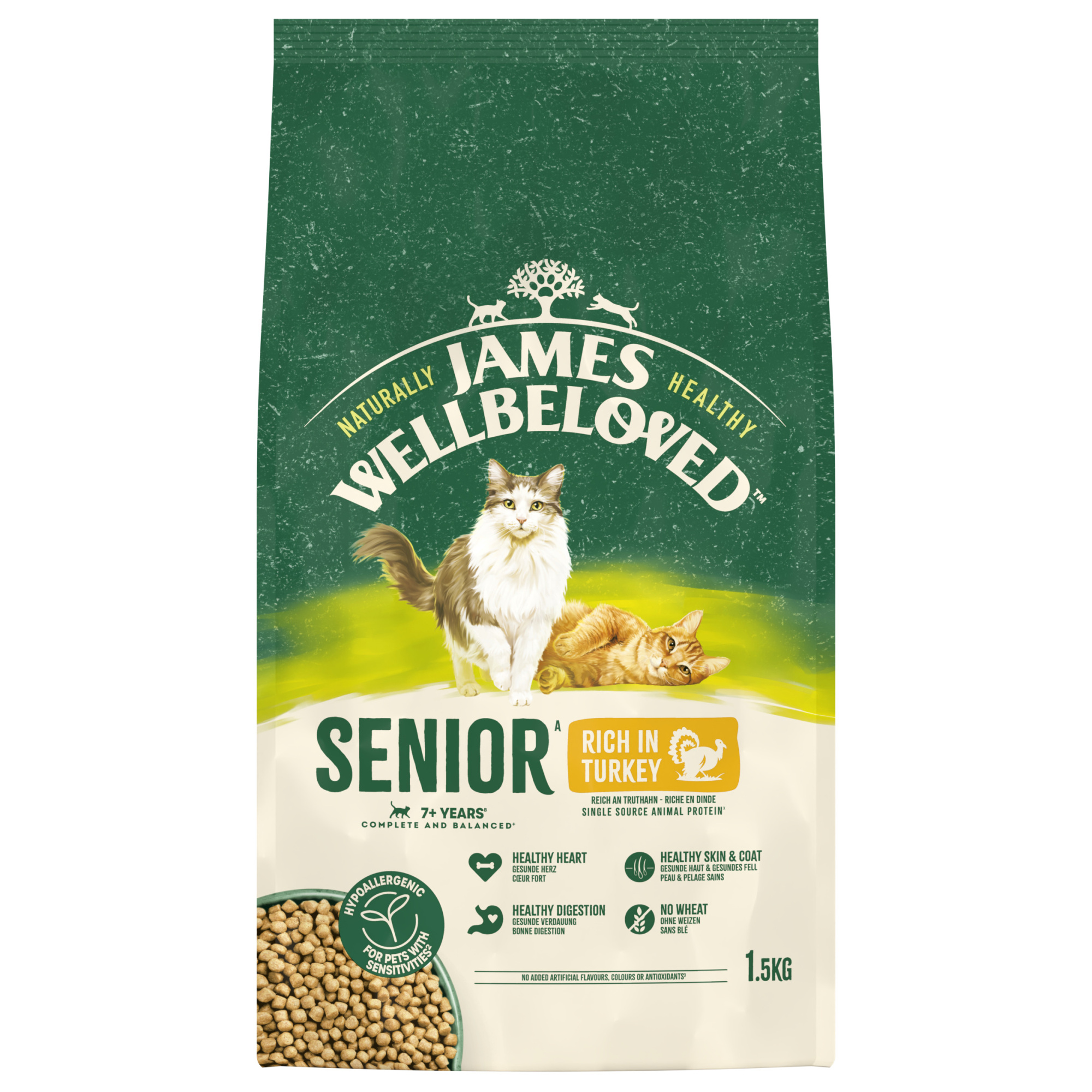 James Wellbeloved Dry Food Cat Senior Turkey 1.5kg