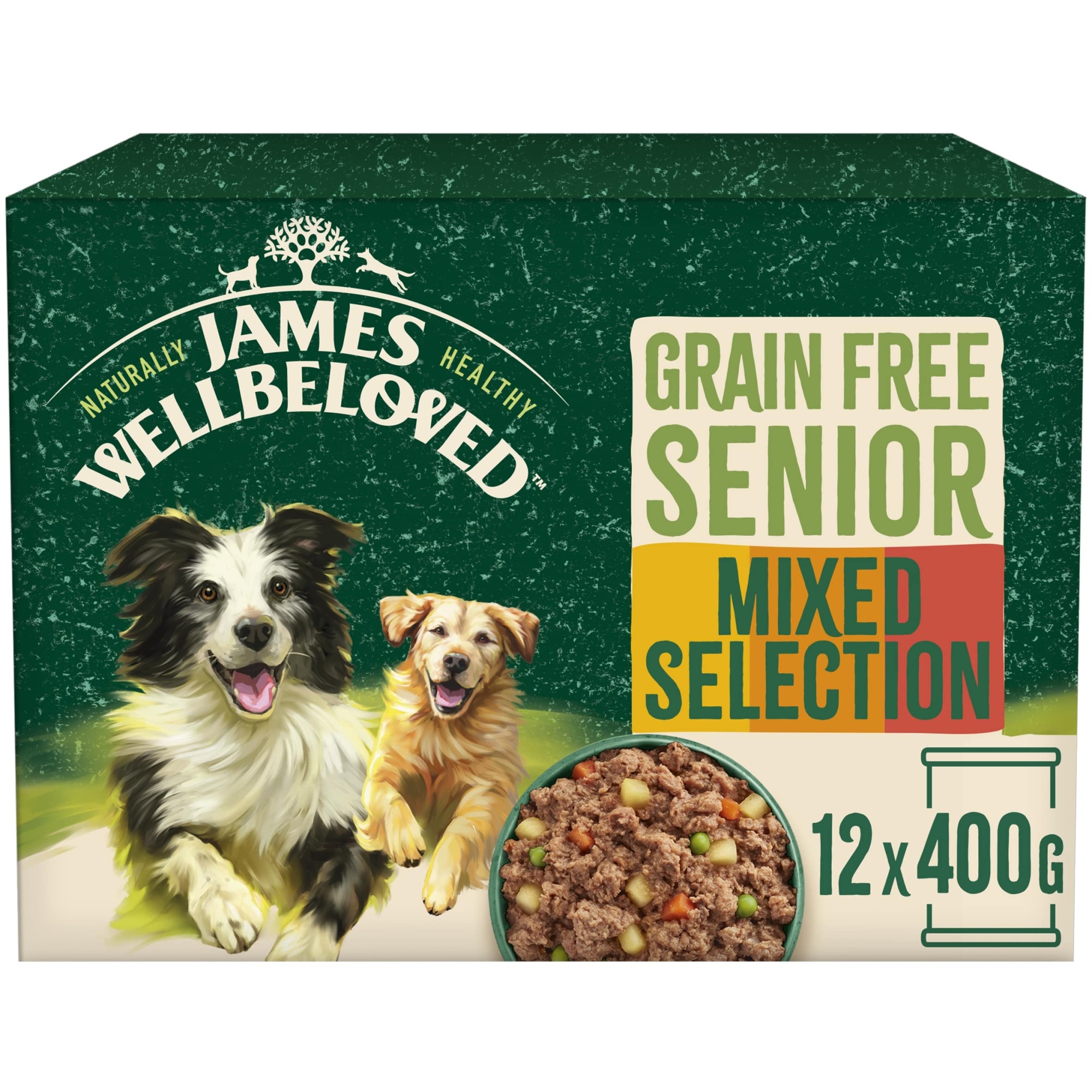 James Wellbeloved GF Snr Wet Dog Food Turkey Lamb & Chicken 12 x 400g