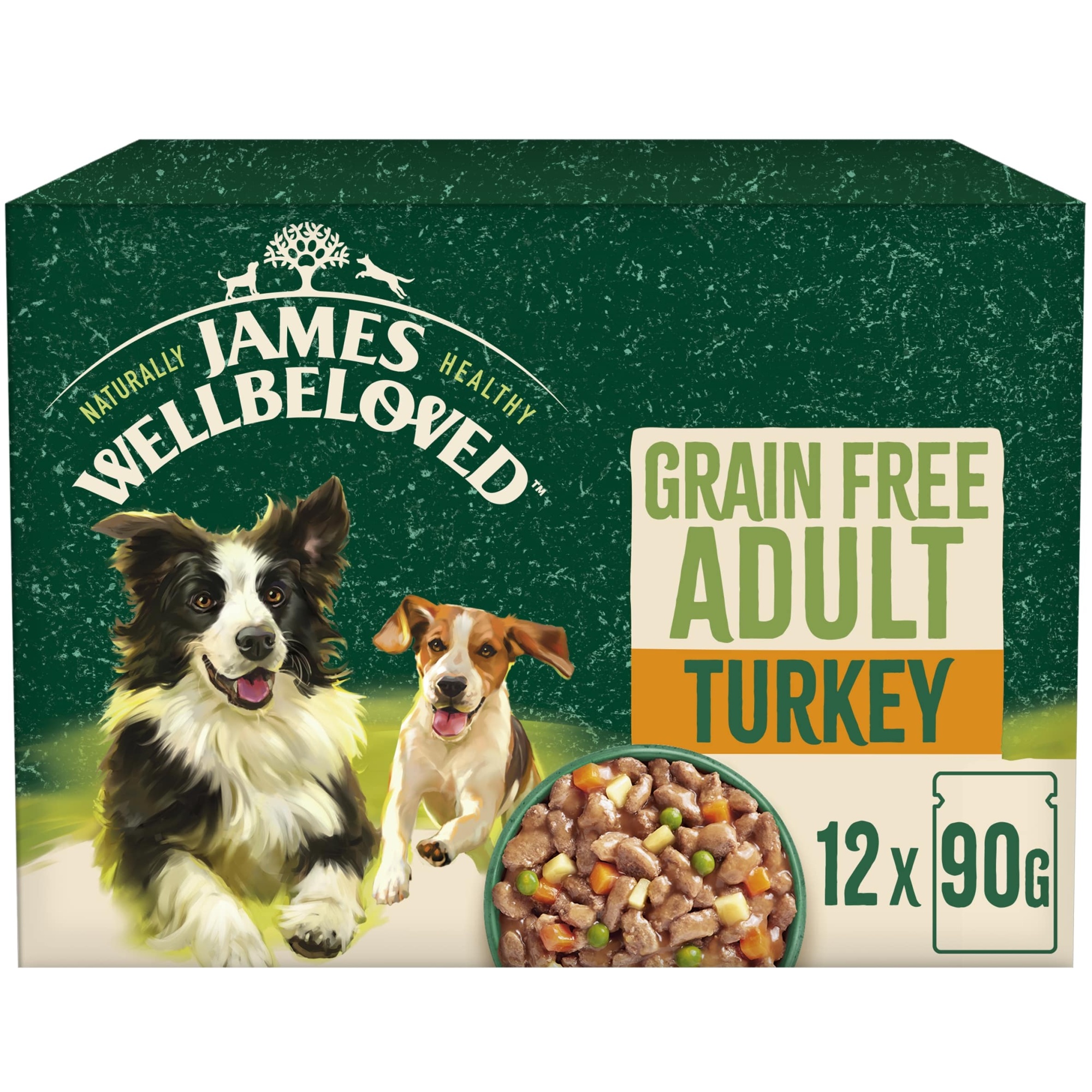 James Wellbeloved Grain Free Adult Wet Dog Food Turkey Gravy Pouch 12x90g