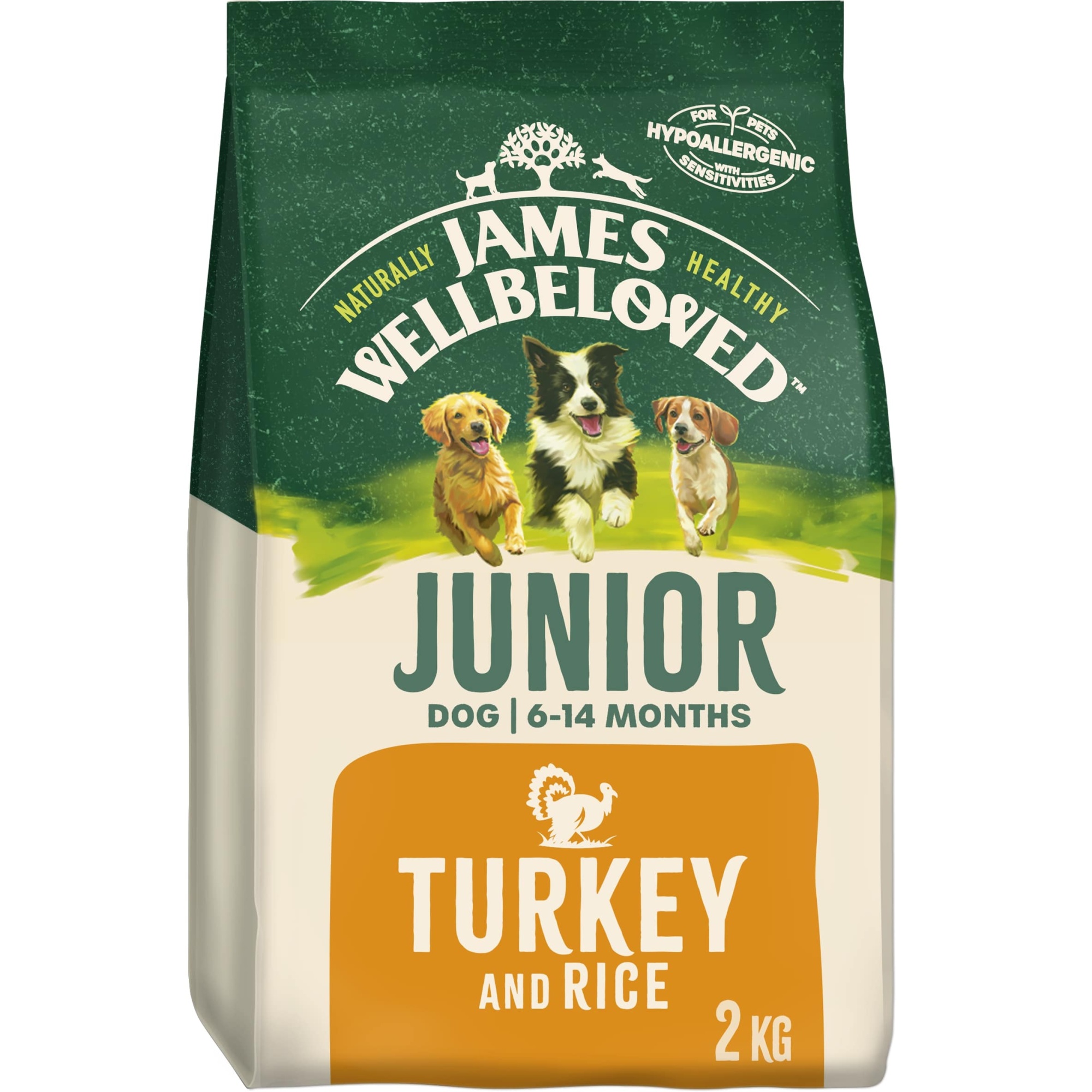 James Wellbeloved Junior Complete Dry Dog Food Turkey & Rice 2 kg