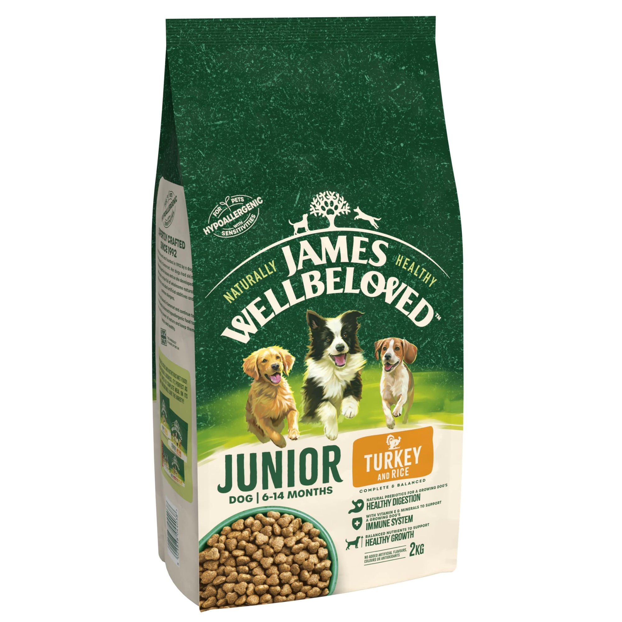 James Wellbeloved Junior Complete Dry Dog Food Turkey & Rice 2 kg