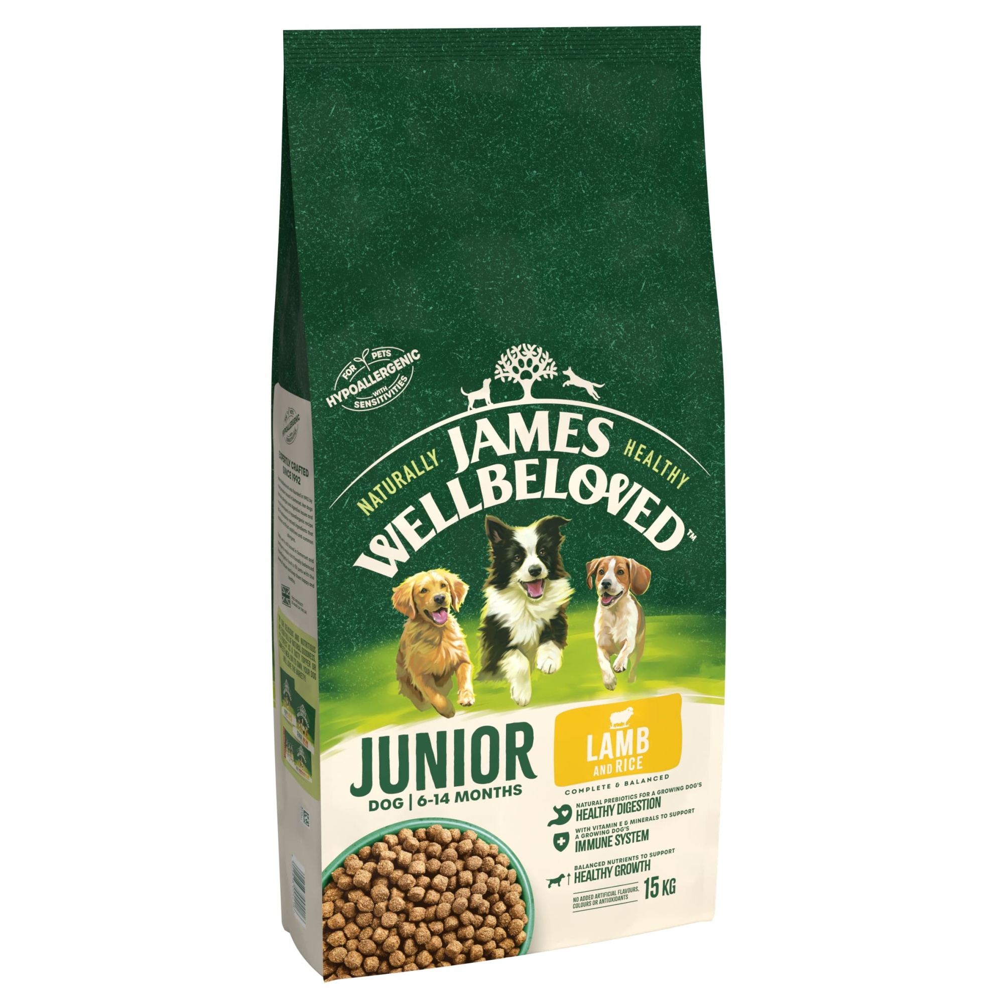James Wellbeloved Junior Dry Dog Food Lamb & Rice 15 kg