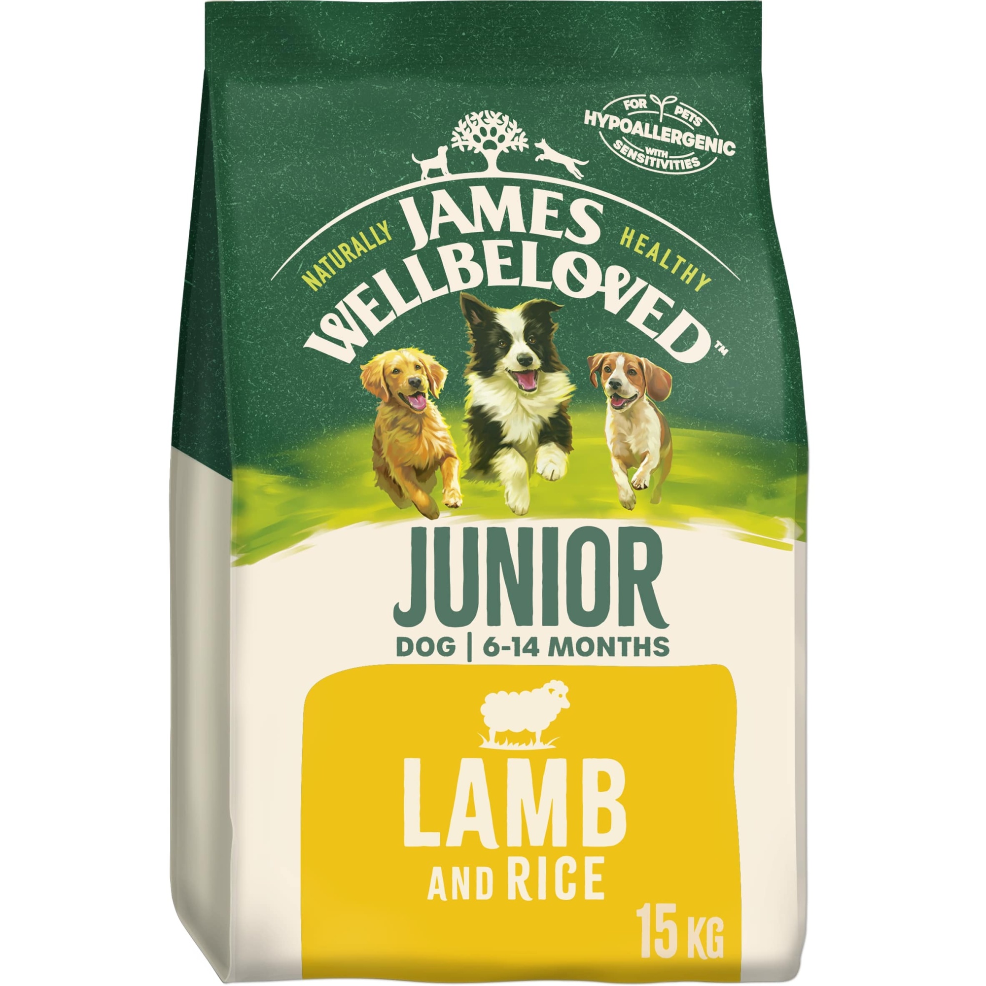 James Wellbeloved Junior Dry Dog Food Lamb & Rice 15 kg