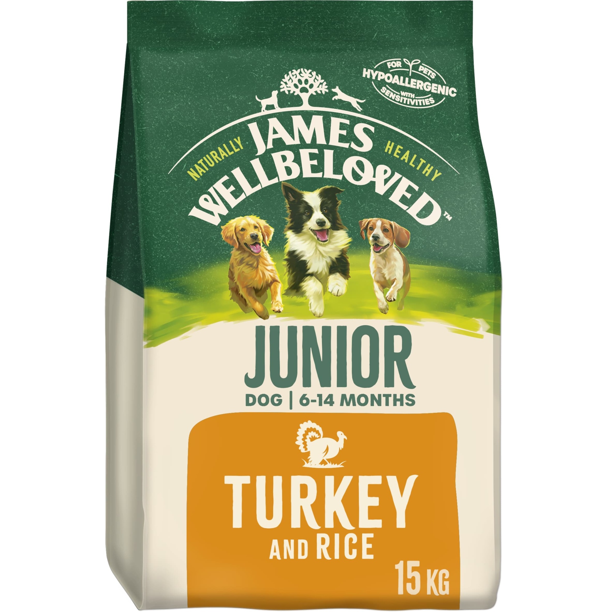 James Wellbeloved Junior Dry Dog Food Turkey & Rice 15 kg
