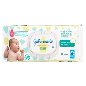  Johnsons Baby Cotton Touch Wipes 56 Pieces 