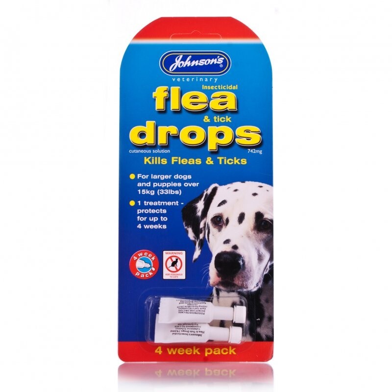 Johnsons Flea & Tick Drops 4 Weeks For Large Dog's 