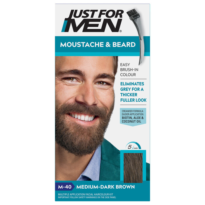 Image of Just for Men Moustache & Beard Medium - Dark Brown Hair Dye M-40