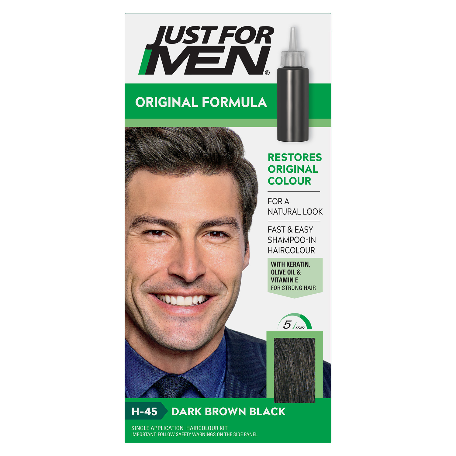 Just For Men Original Formula Dark Brown Black Hair Dye H-45