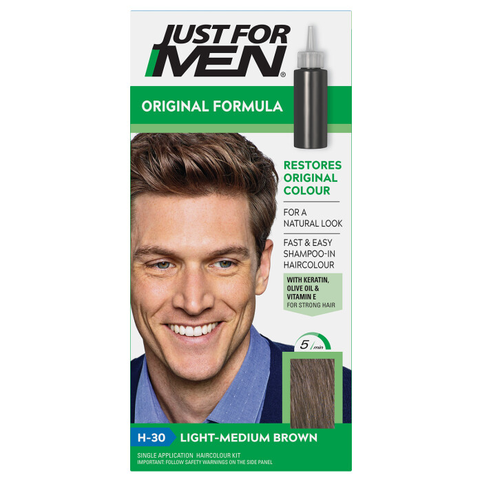 Image of Just For Men Original Formula Light-Medium Brown Hair Dye H-30