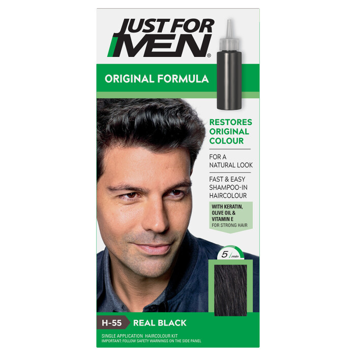 just for men original formula real black hair dye h-55