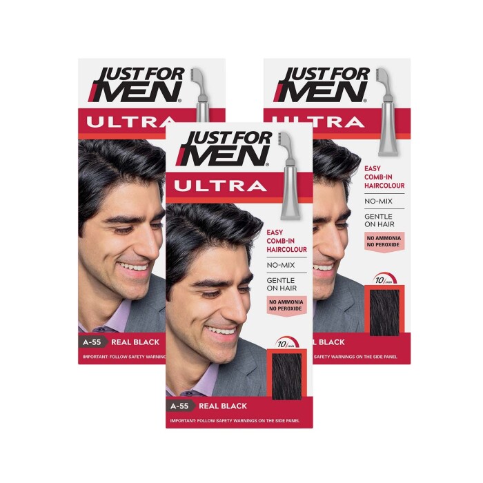 Image of Just For Men Ultra Hair Dye Real Black A-55