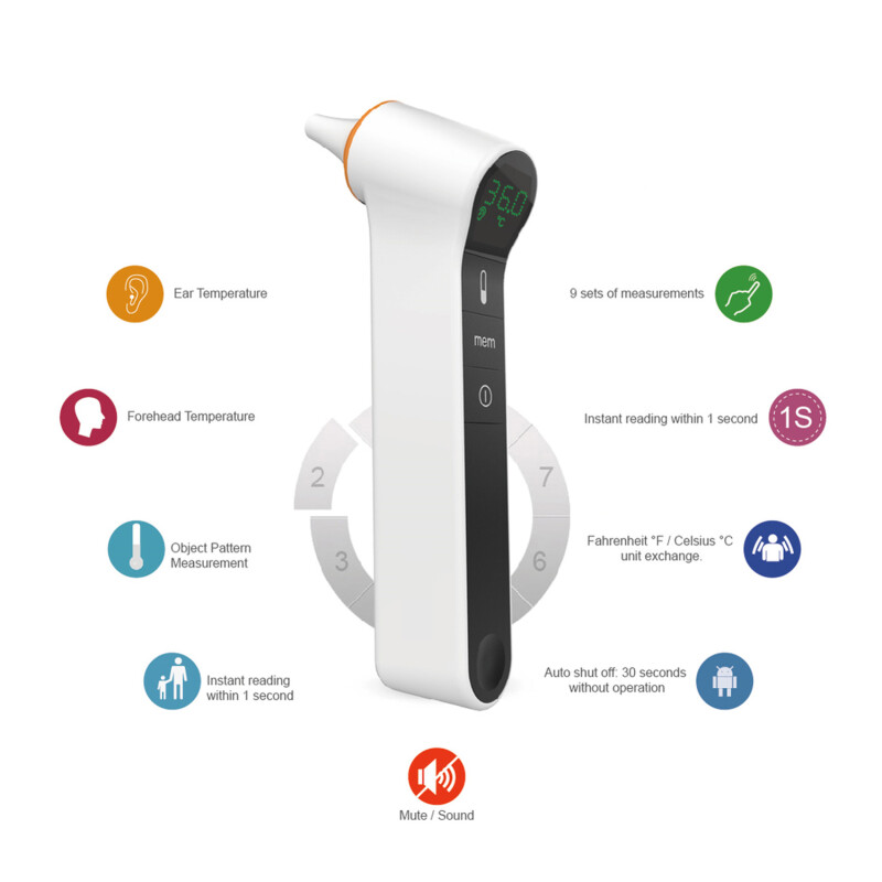 Kinetik Infrared Ear and Forehead Thermometer
