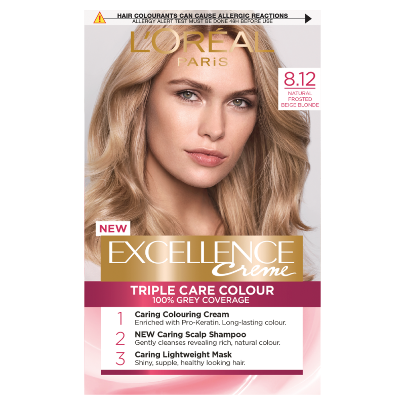 L'Oreal Paris Excellence Creme 8.12 Natural Frosted Beige Blonde Hair Dye