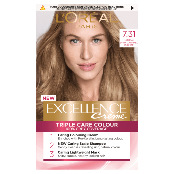 LOreal Paris Excellence Creme 7.31 Natural Dark Caramel Blonde Dye