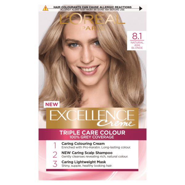 LOreal Paris Excellence Creme 8.1 Natural Ash Blonde Hair Dye