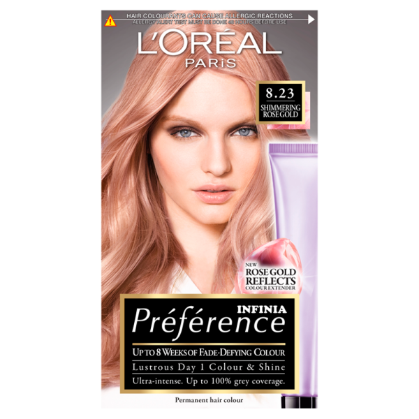 L'Oreal Paris Preference Infinia Shimmering Rose Gold Dye 1 Kit L'Oreal Paris Preference Infinia Shimmering Rose Gold Dye 1 Kit
