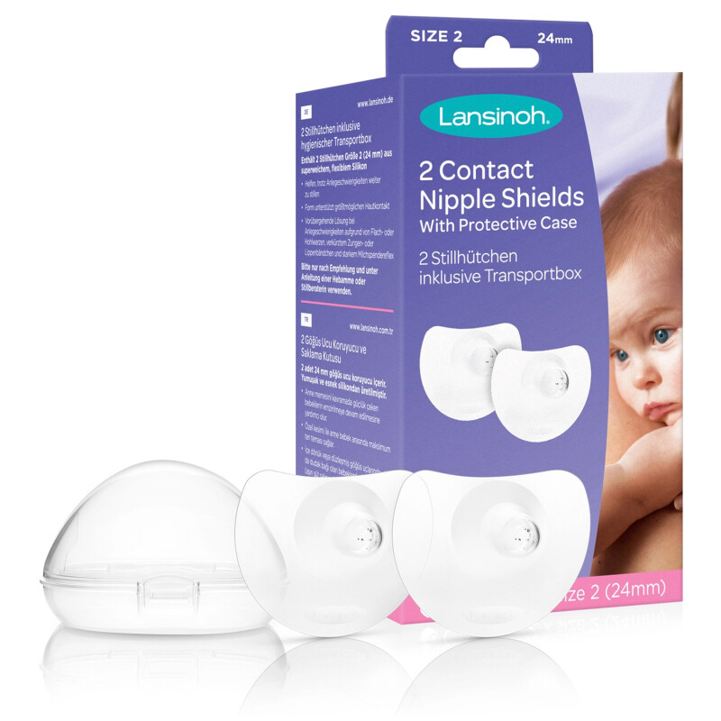 Lansinoh Contact Nipple Shield with Case - 24mm - 2ct