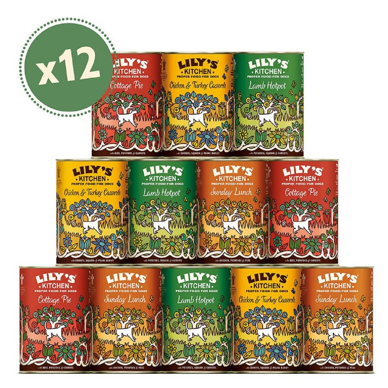Lily's Kitchen Adult Wet Dog Food Tins Classic Multipack For Dogs 12x400g