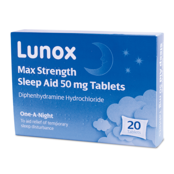 Lunox Max Strength Sleep Aid 50mg Tablets
