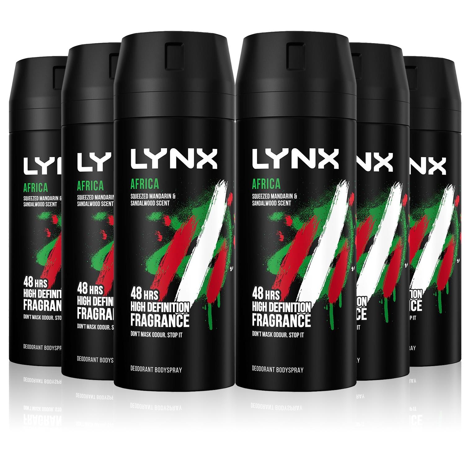 Lynx Africa Deodorant Bodyspray 6 Pack
