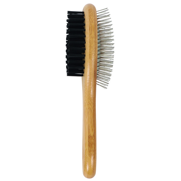 M-PETS Bamboo Double-Sided Pin Brush