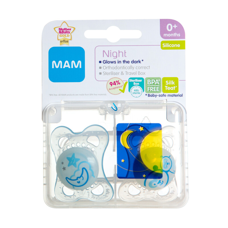 MAM Night 0+ Month Soother - Blue