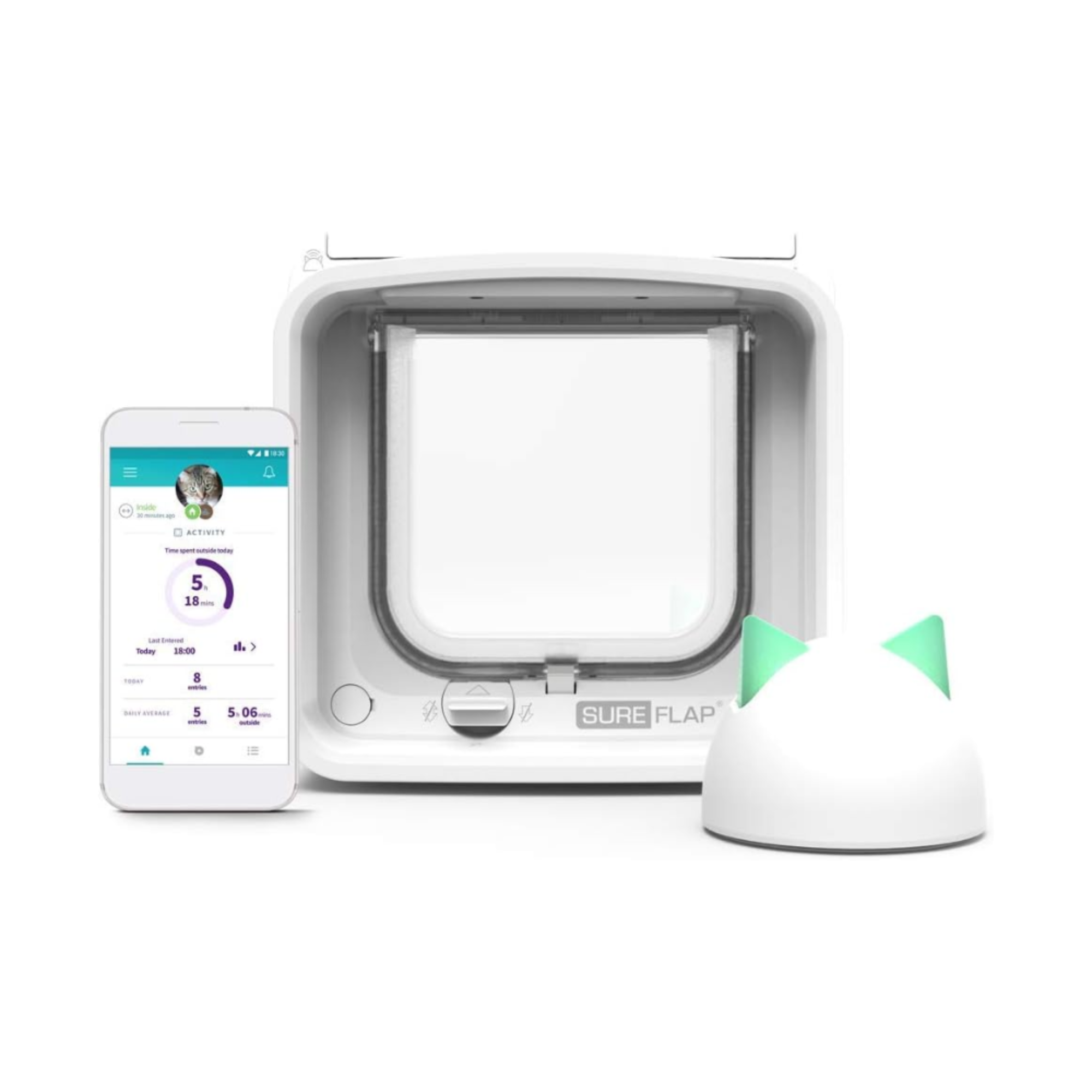 SurePet Microchip Cat Flap Connect - White and Hub