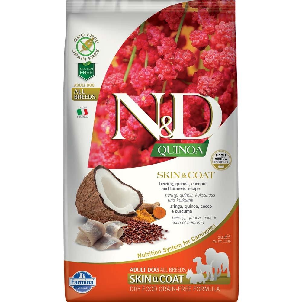 Farmina N&D Quinoa Dog Skin & Coat. Herring & Coconut Adult Med/Maxi 2.5 Kg