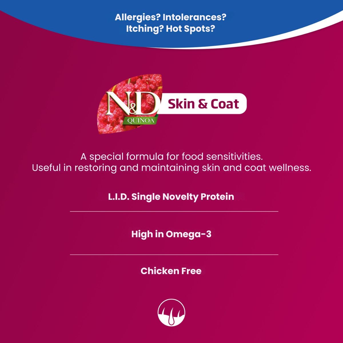 Farmina N&D Quinoa Dog Skin & Coat. Venison & Coconut Adult Med/Maxi 2.5 Kg