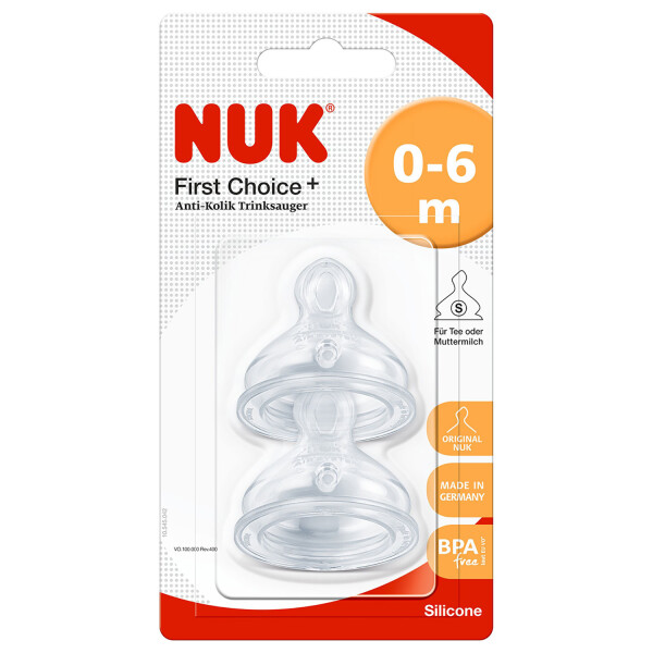 NUK First Choice+ Silicone Size 1 Teats Small Hole