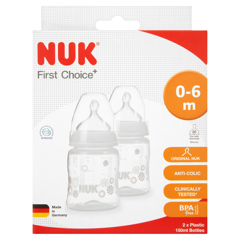 NUK First Choice Plus Silicone Bottle 2 Pack