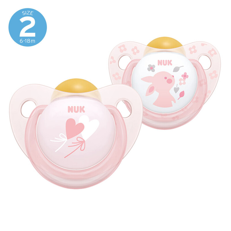NUK Rose and Blue Latex Soother Rose 6m+