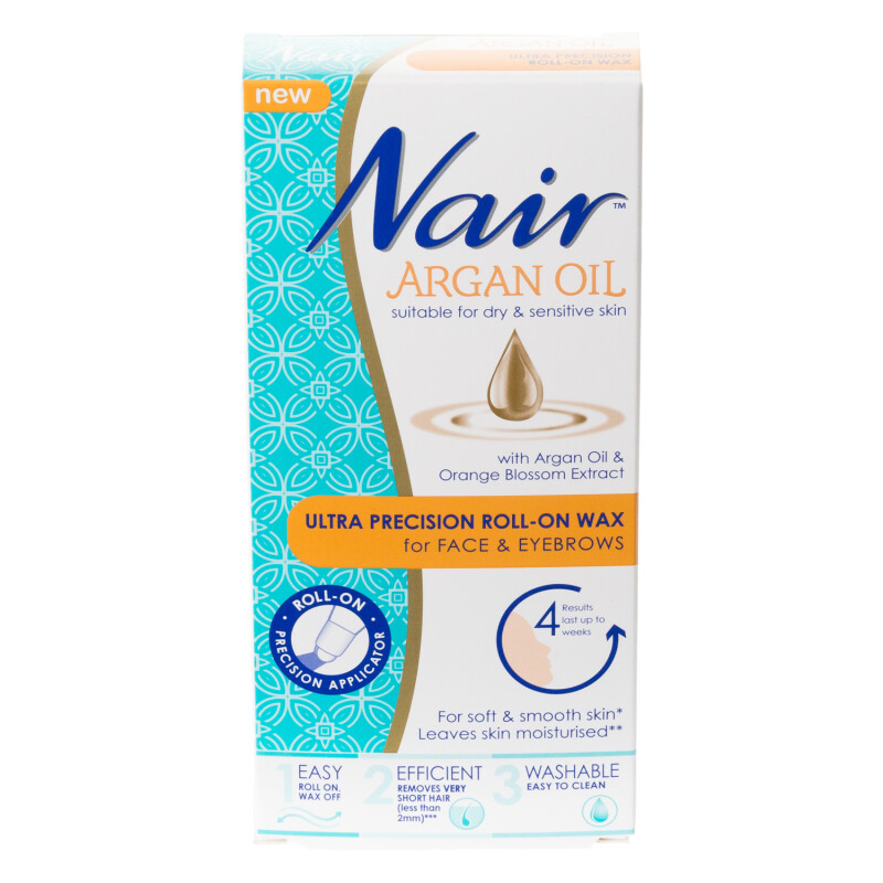 Nair Ultra Precision Face & Eyebrow Wax Roll On with Argan Oil