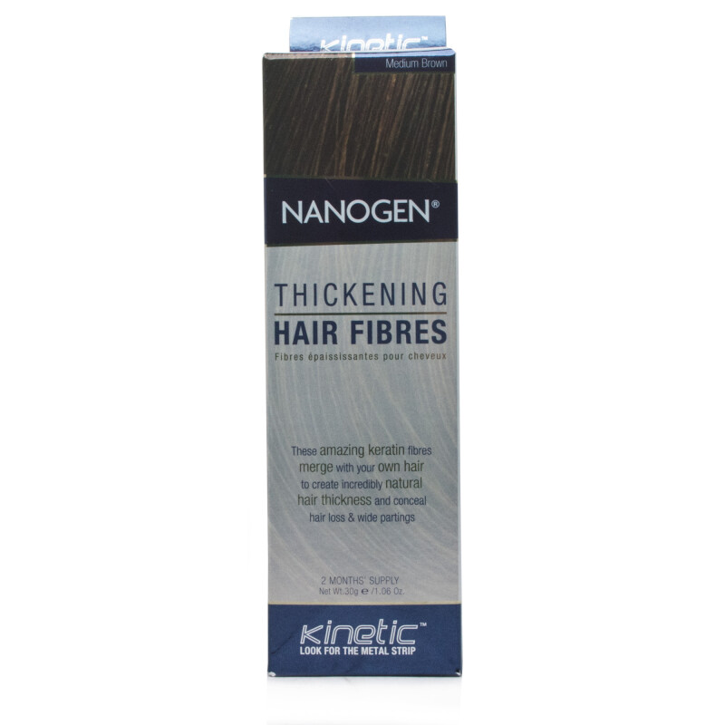 Nanogen Hair Thickening Fibres Med Brown - 6 month supply