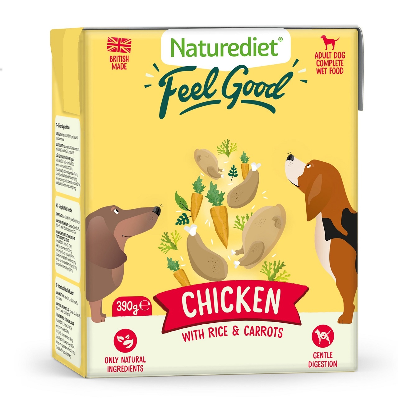 Naturediet Adult Feel Good Chicken Dog Food 390g  x 18
