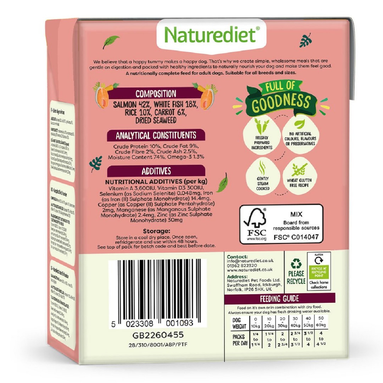 Naturediet Adult Feel Good Salmon Dog Food 390g x 18