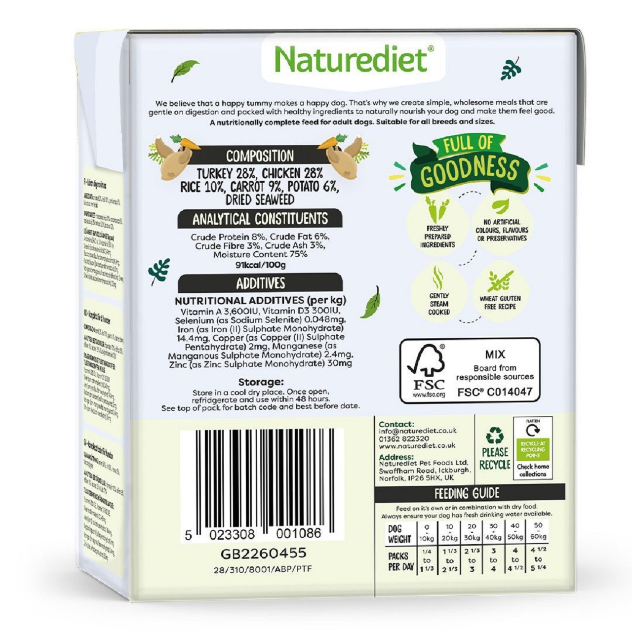 Naturediet Feel Good Senior Light Dog Food 90g x 18