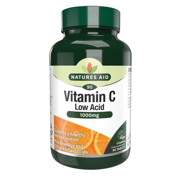 Natures Aid Vitamin C 1000mg Low Acid (with Rosehips & Citrus Bioflavonoids)