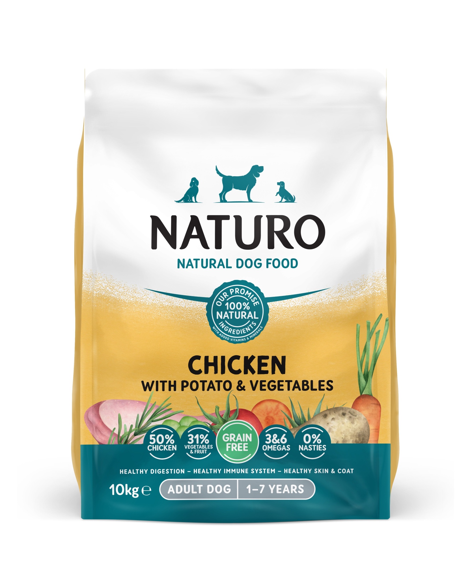 Naturo Adult Complete Dry Dog Food Chicken Potato & Veg 10kg