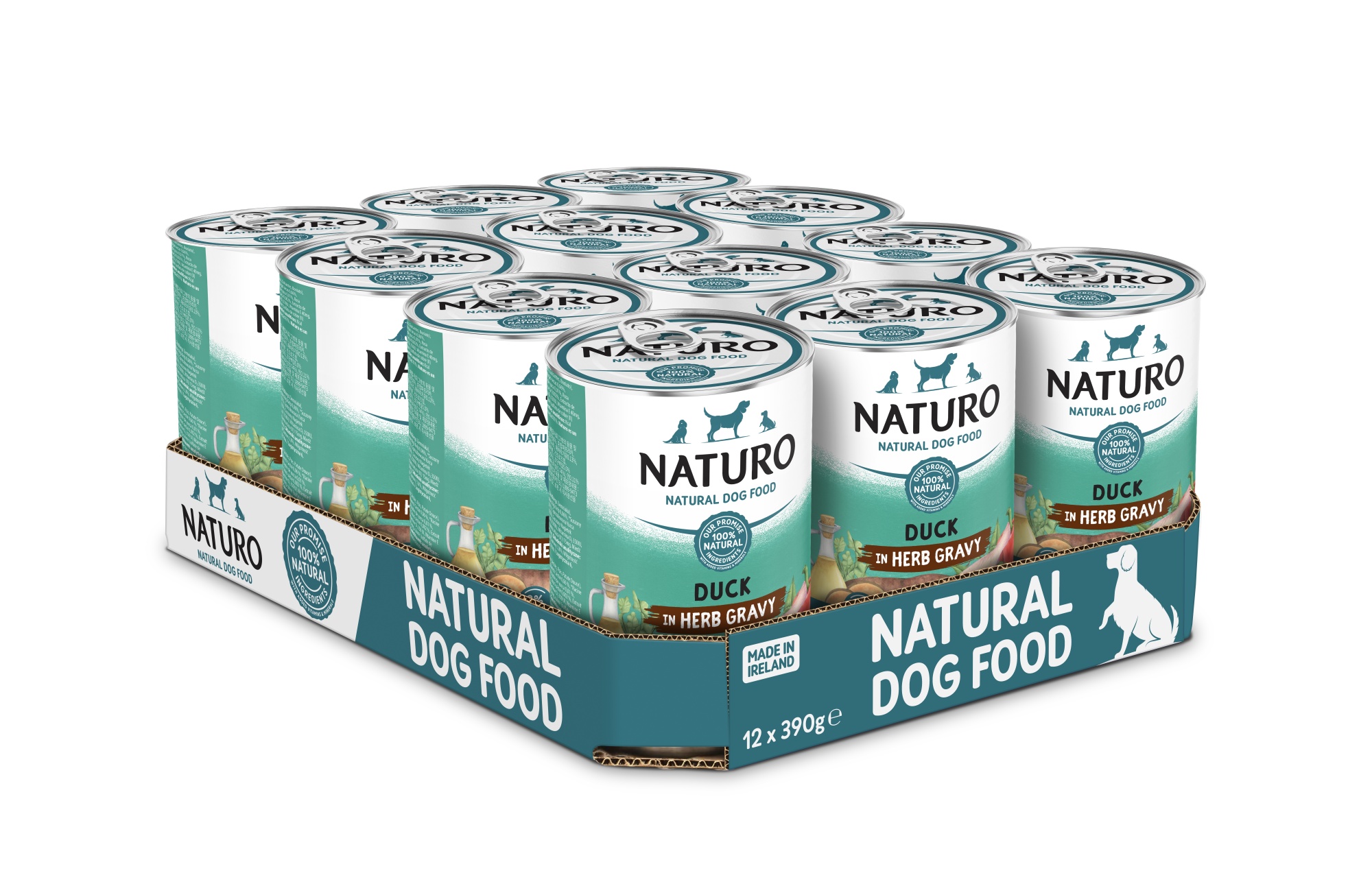 Naturo Adult Wet Dog Food Duck In Gravy Can 390g x 12