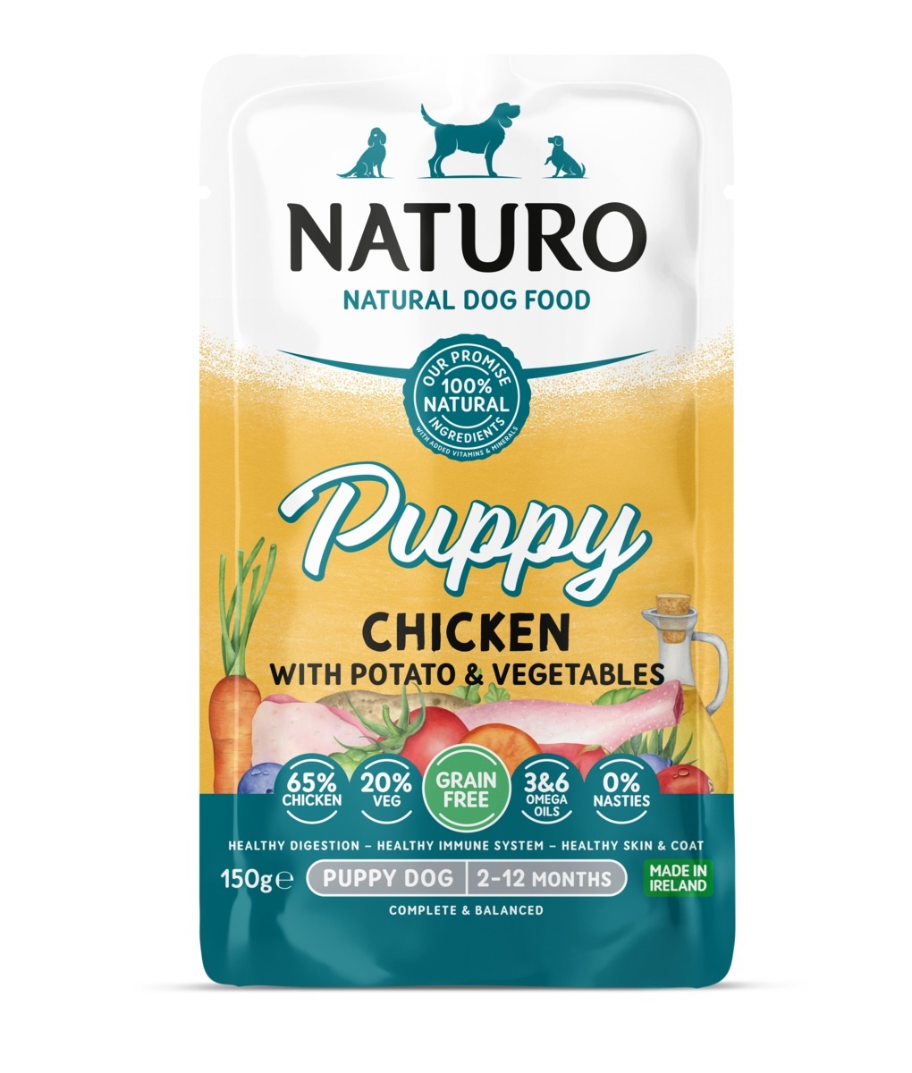 Naturo Puppy/Junior Grain Free Chicken with Potato & Vegetables Pouch 150gx8