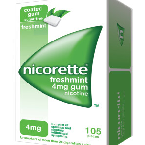  Nicorette 4mg Freshmint Gum - 1050 Pieces 