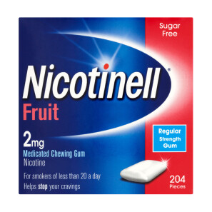 Nicotinell Nicotine Gum Stop Smoking Aid 2 mg Fruit 204 Pieces 
